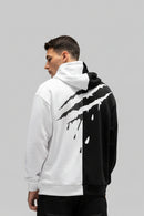 Unisex Patchwork Letter Print Hoodie
