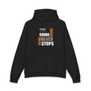 The Grind Never Stops Hoodie - Motivational Graphic Pullover for Hustle Mindset