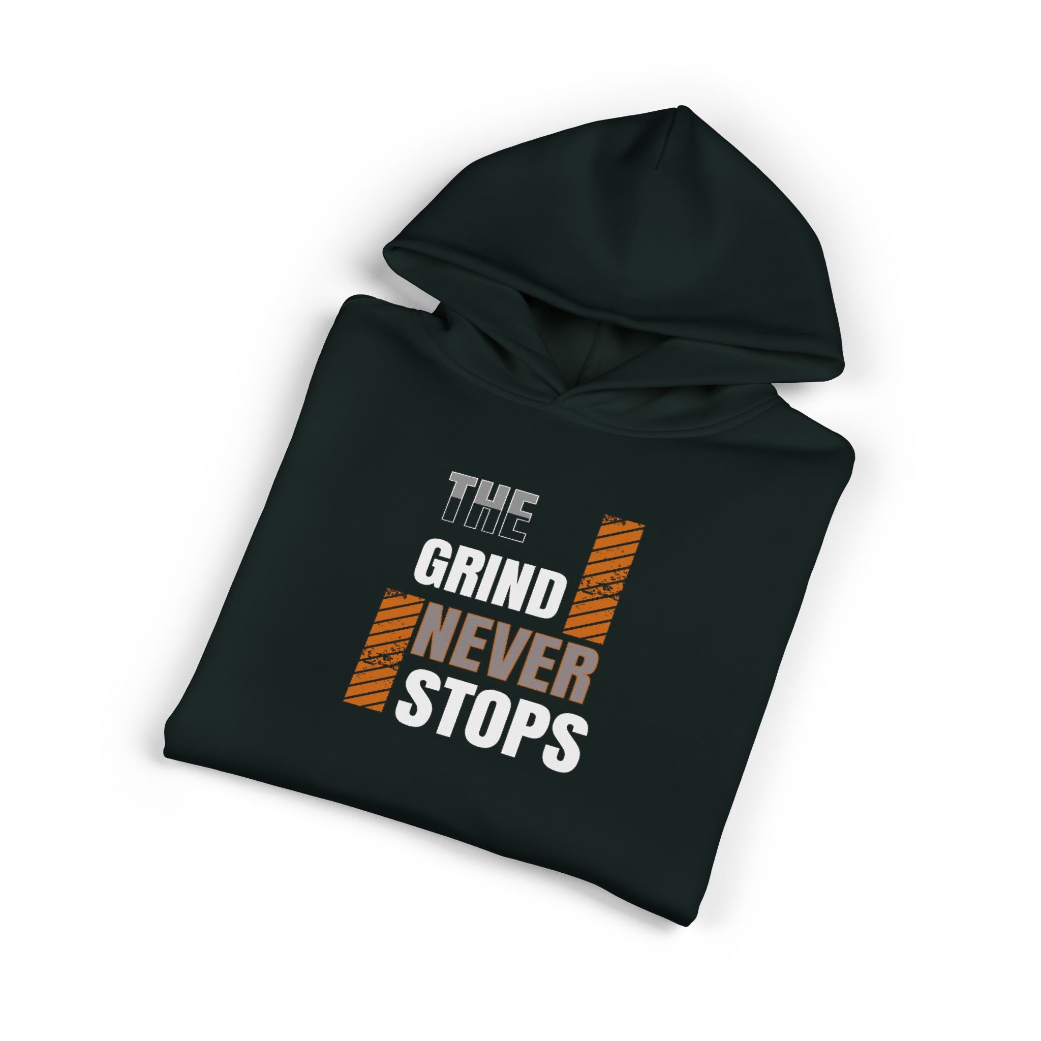 The Grind Never Stops Hoodie - Motivational Graphic Pullover for Hustle Mindset