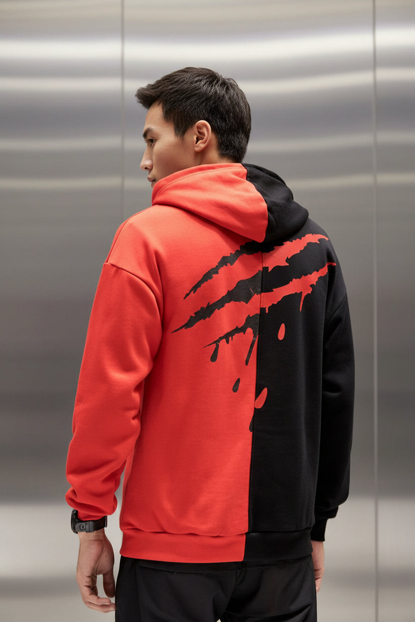 Unisex Patchwork Letter Print Hoodie