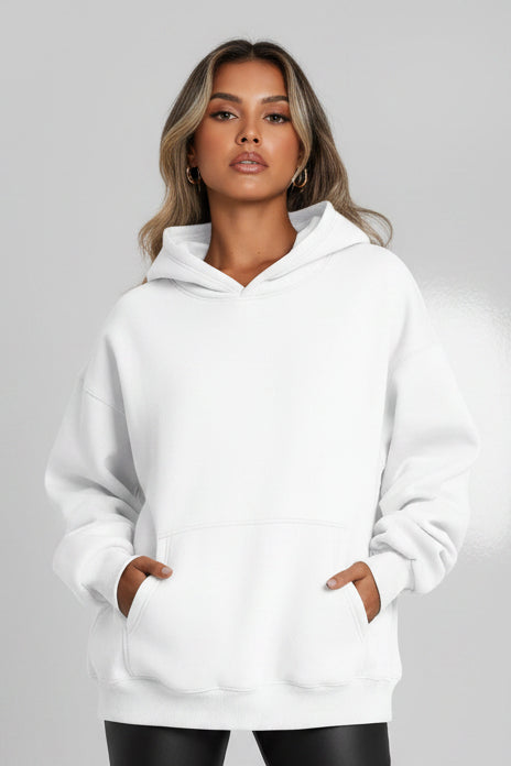 Women's Oversized Fleece Pullover Hoodie with Pocket