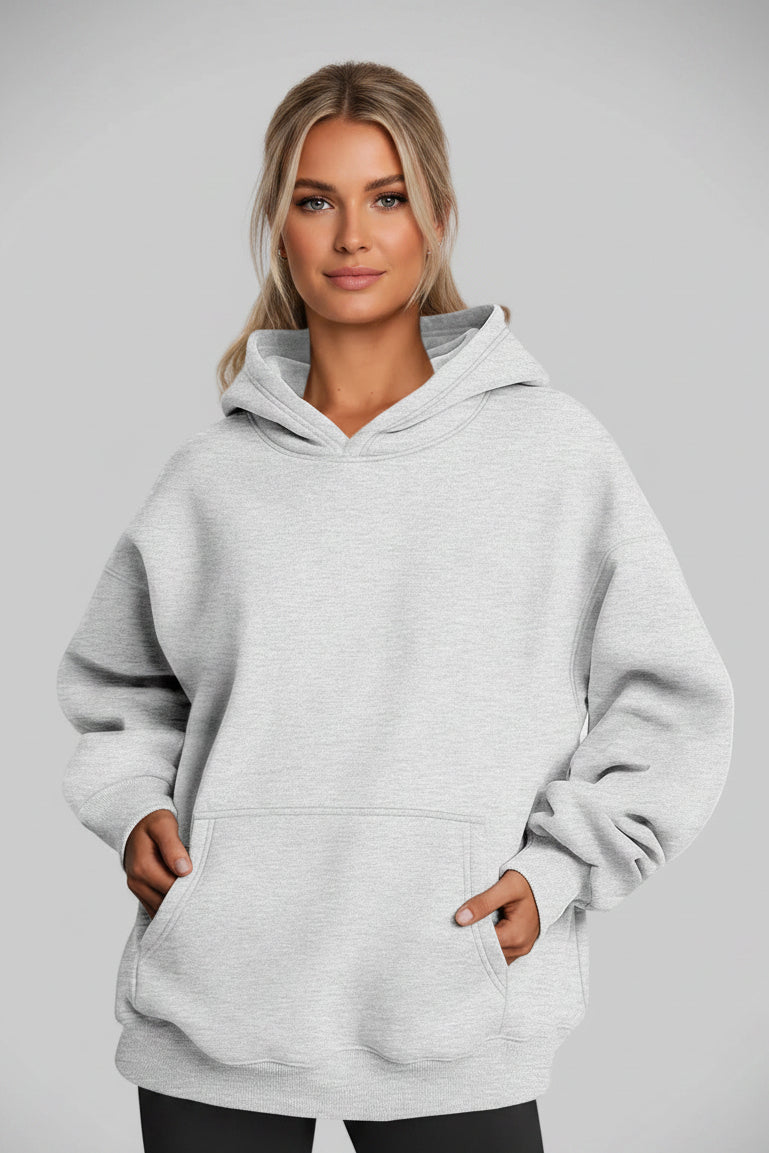 Women's Oversized Fleece Pullover Hoodie with Pocket