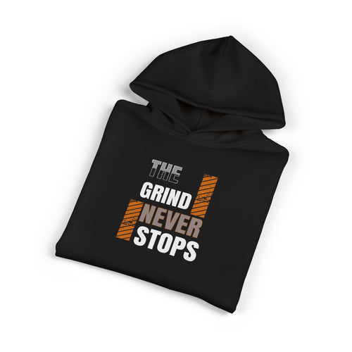 The Grind Never Stops Hoodie - Motivational Graphic Pullover for Hustle Mindset