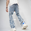 Men's Straight-Fit Patched Jeans