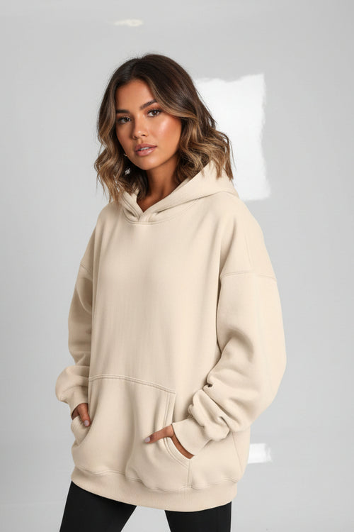 Women's Oversized Fleece Pullover Hoodie with Pocket