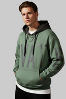Printed Lapel Pullover Hoodie