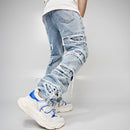 Men's Straight-Fit Patched Jeans