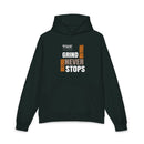 pine green hoodie with motivational text design on a white background