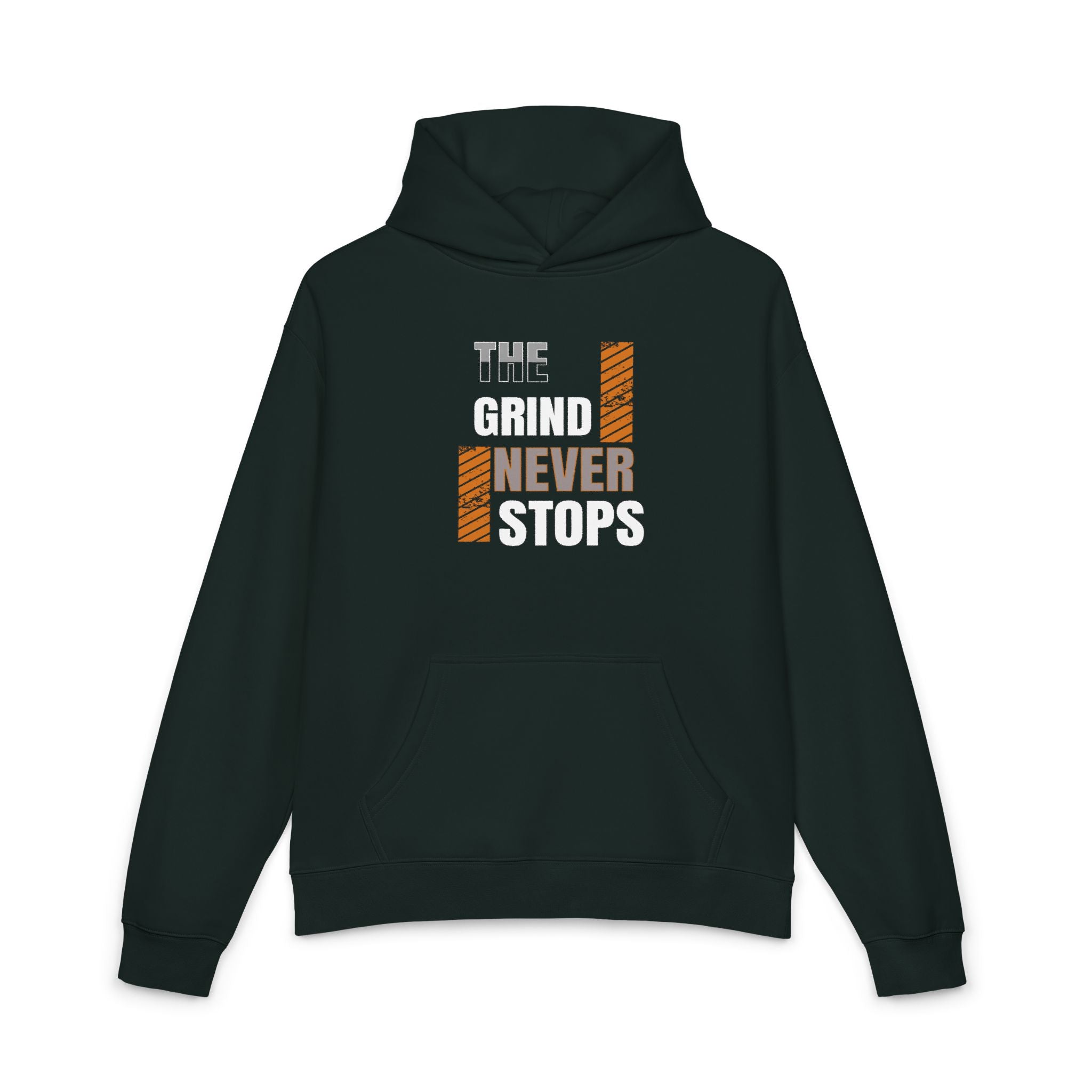 pine green hoodie with motivational text design on a white background