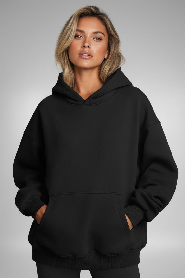 Women's Oversized Fleece Pullover Hoodie with Pocket