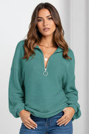 Zip V-Neck Streetwear Sweatshirt