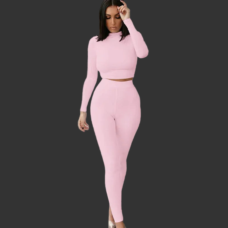 Woman wearing a pink outfit 