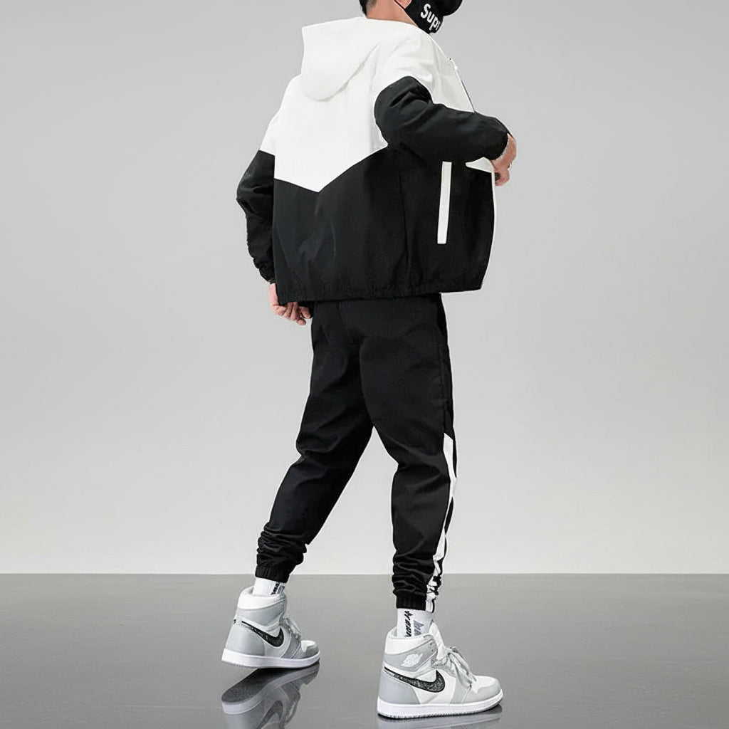 Zip Patchwork Tracksuit Set