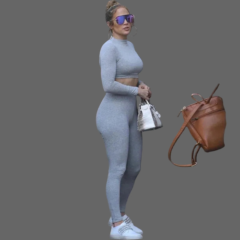 Person in a gray outfit 