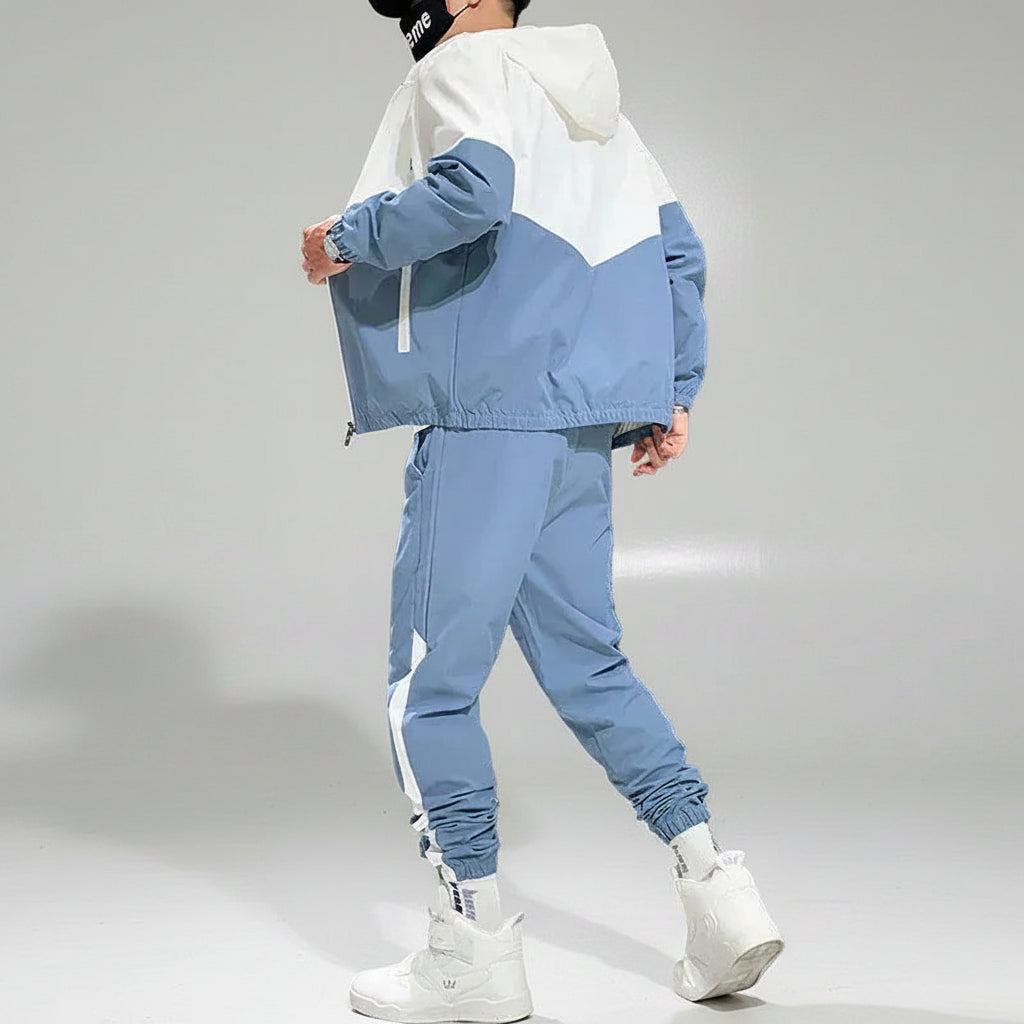 Zip Patchwork Tracksuit Set