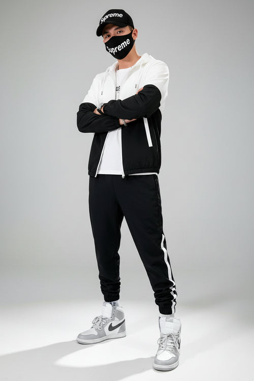 Zip Patchwork Tracksuit Set