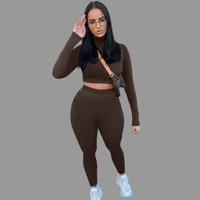 Woman in a brown outfit 
