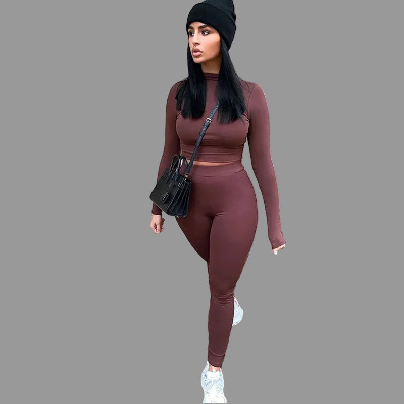 Woman in a brown outfit 
