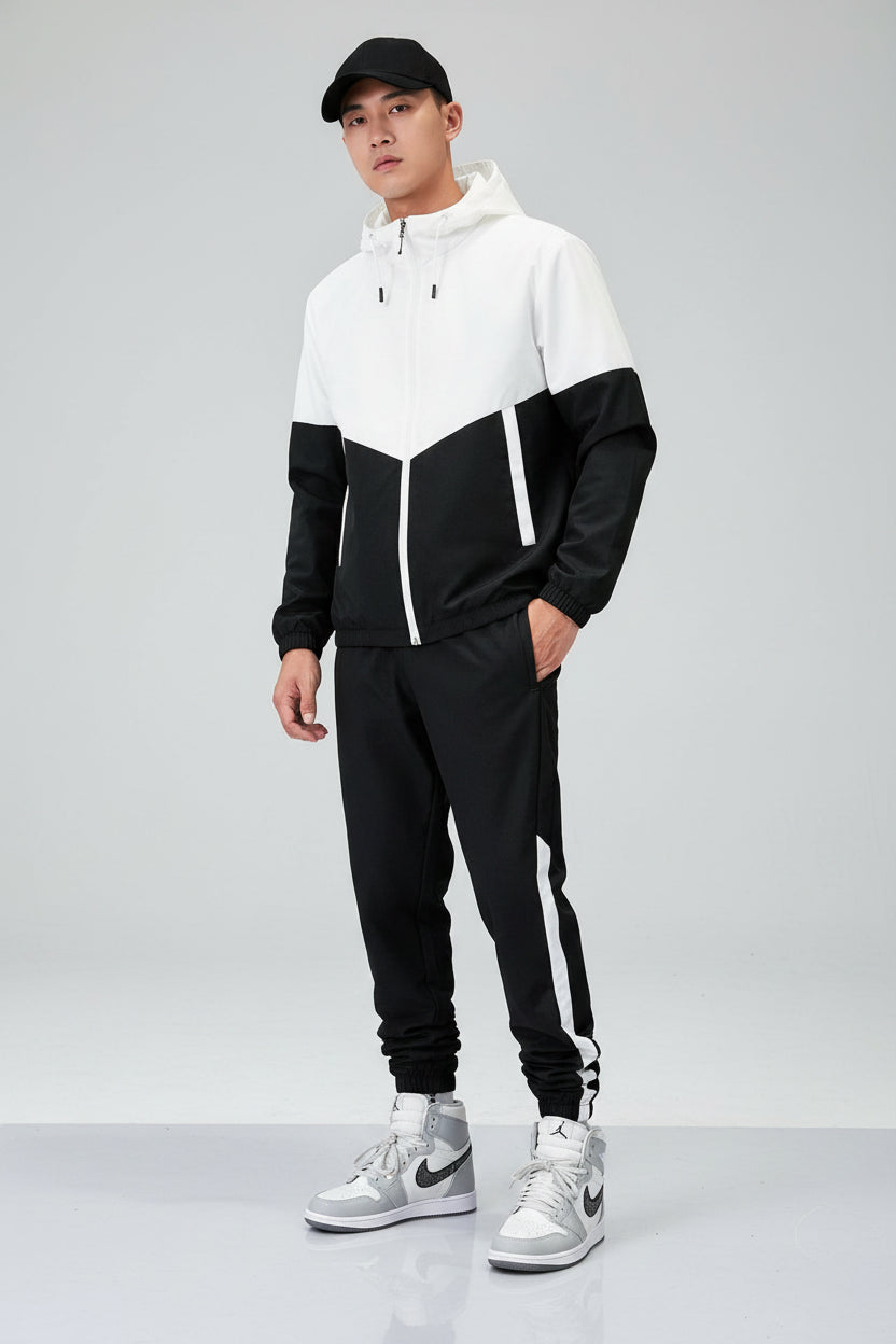 Zip Patchwork Tracksuit Set