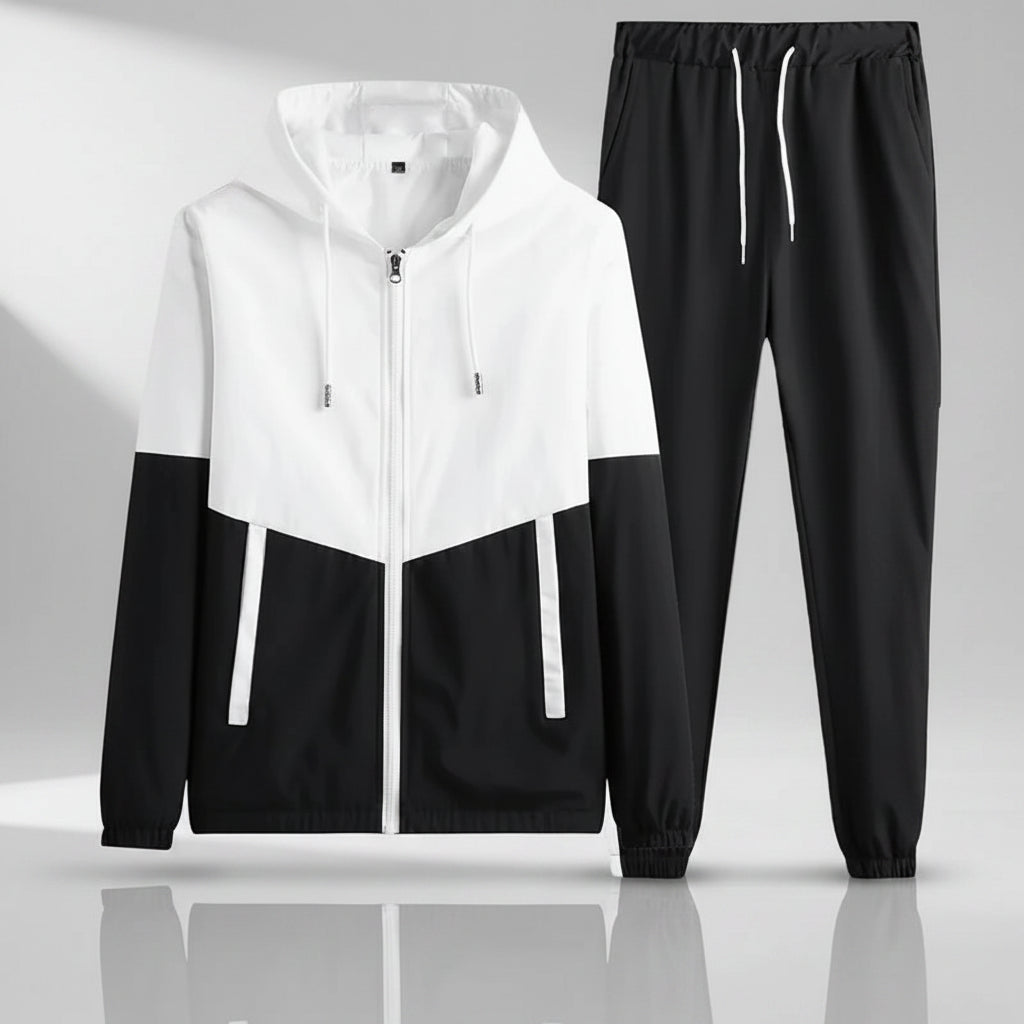 Zip Patchwork Tracksuit Set