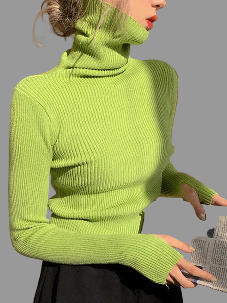 Slim Turtleneck Knit — Sleek Warmth.
