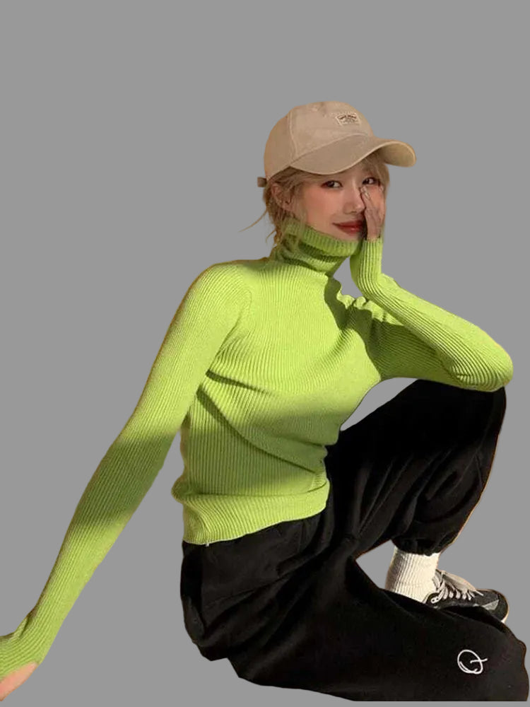 Slim Turtleneck Knit — Sleek Warmth.