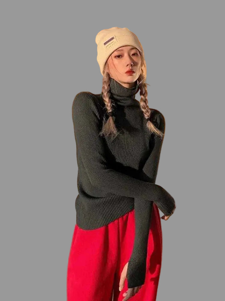 Slim Turtleneck Knit — Sleek Warmth.