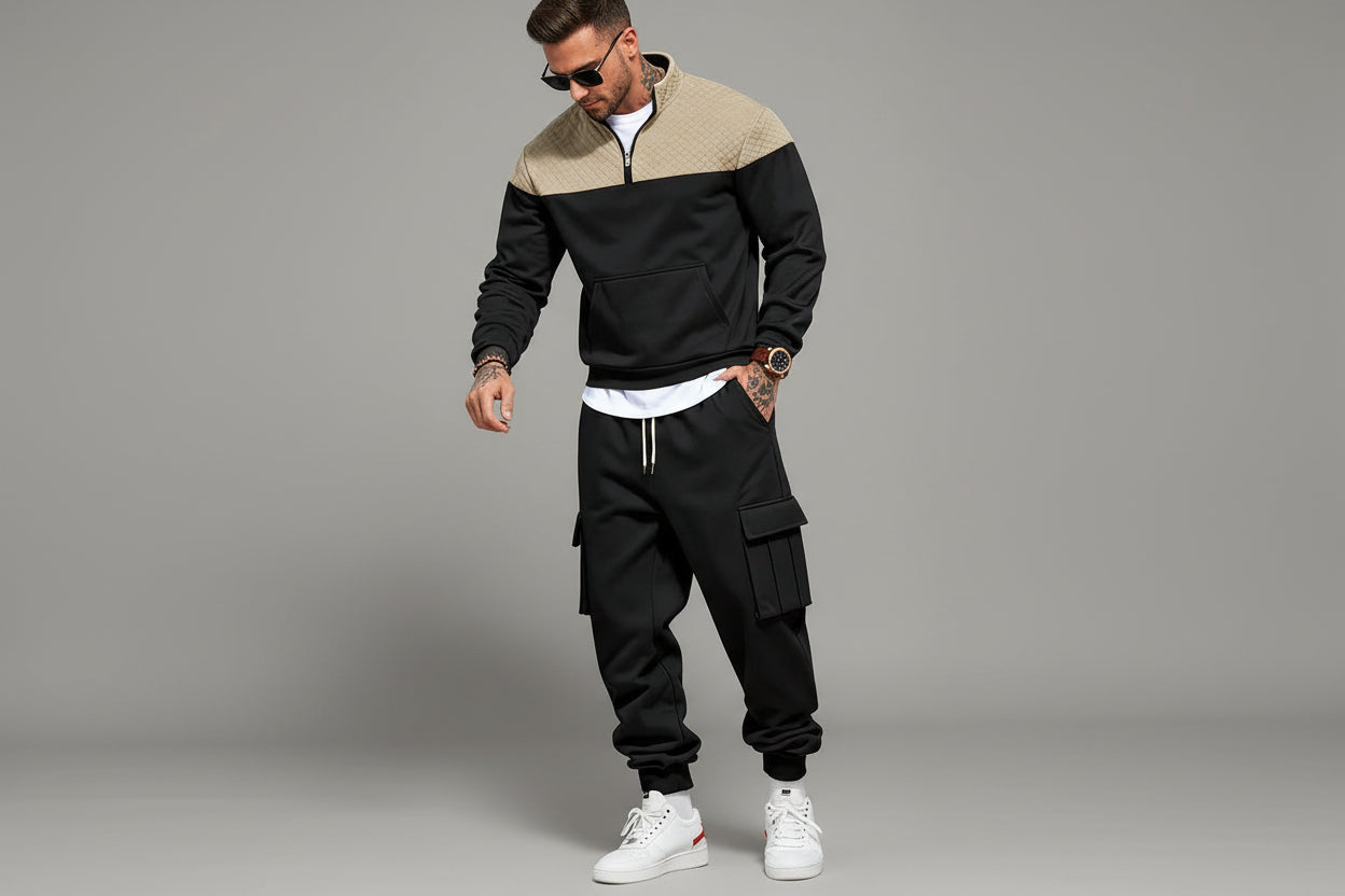 Fleece Contrast Casual Co-ord