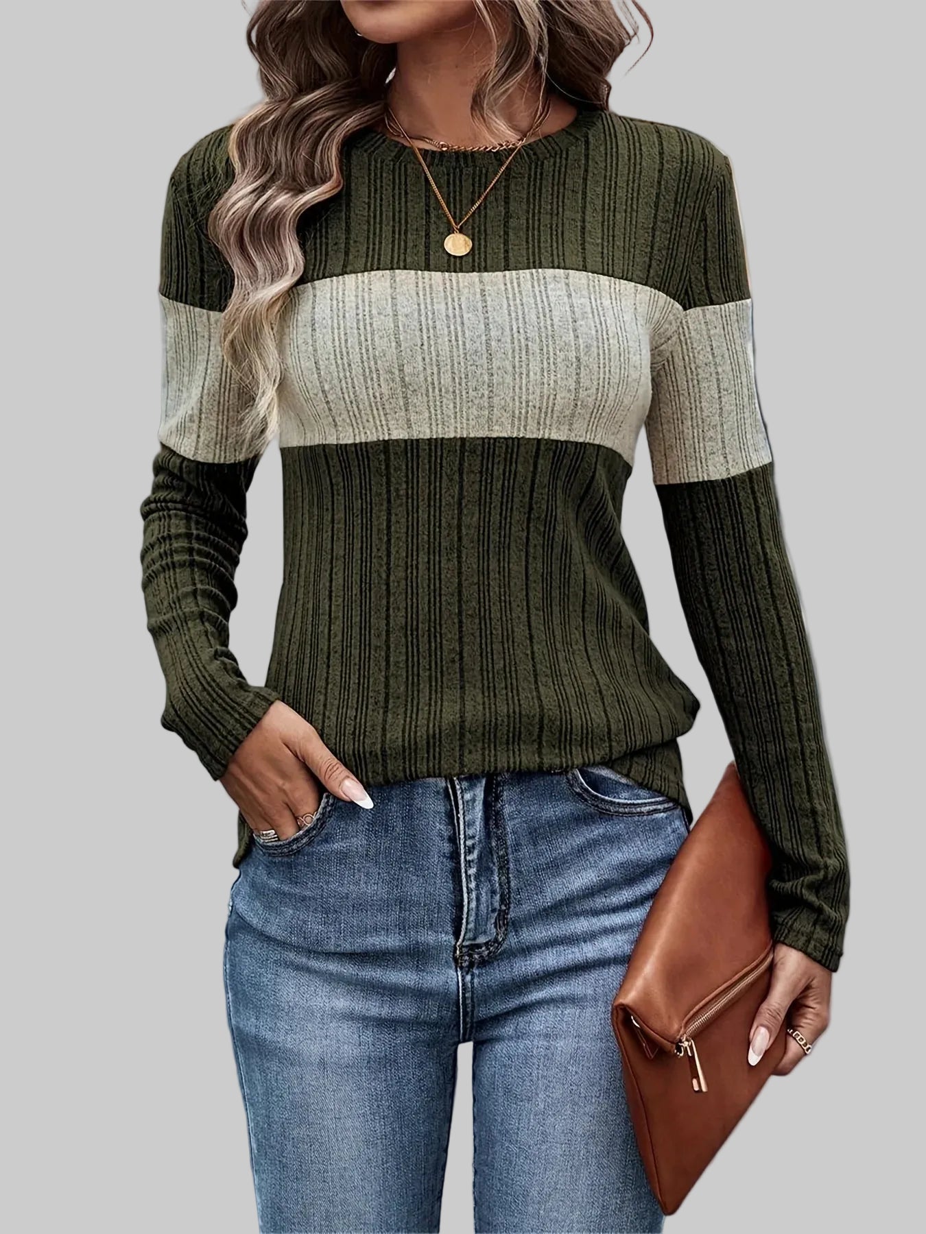 Chic Color-Block Design T-shirt