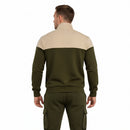 Green jacket and pants set on a white background
