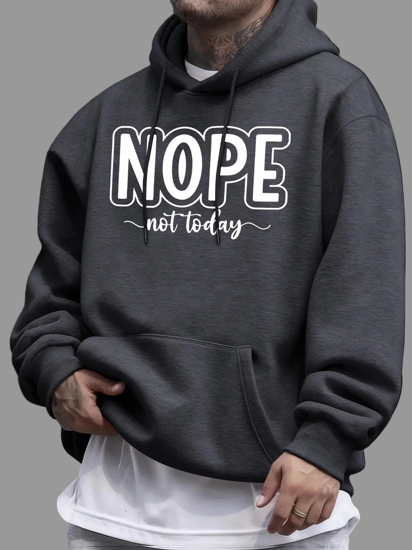 UrbanTrendz Men's Fleece Letter Hoodie