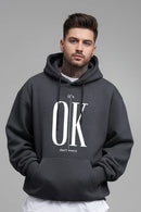 Fleece Text Print Hoodie