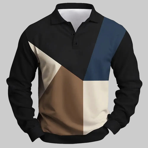 Men's Breathable Polo Shirt – Quick-Dry Color Block Casual Top