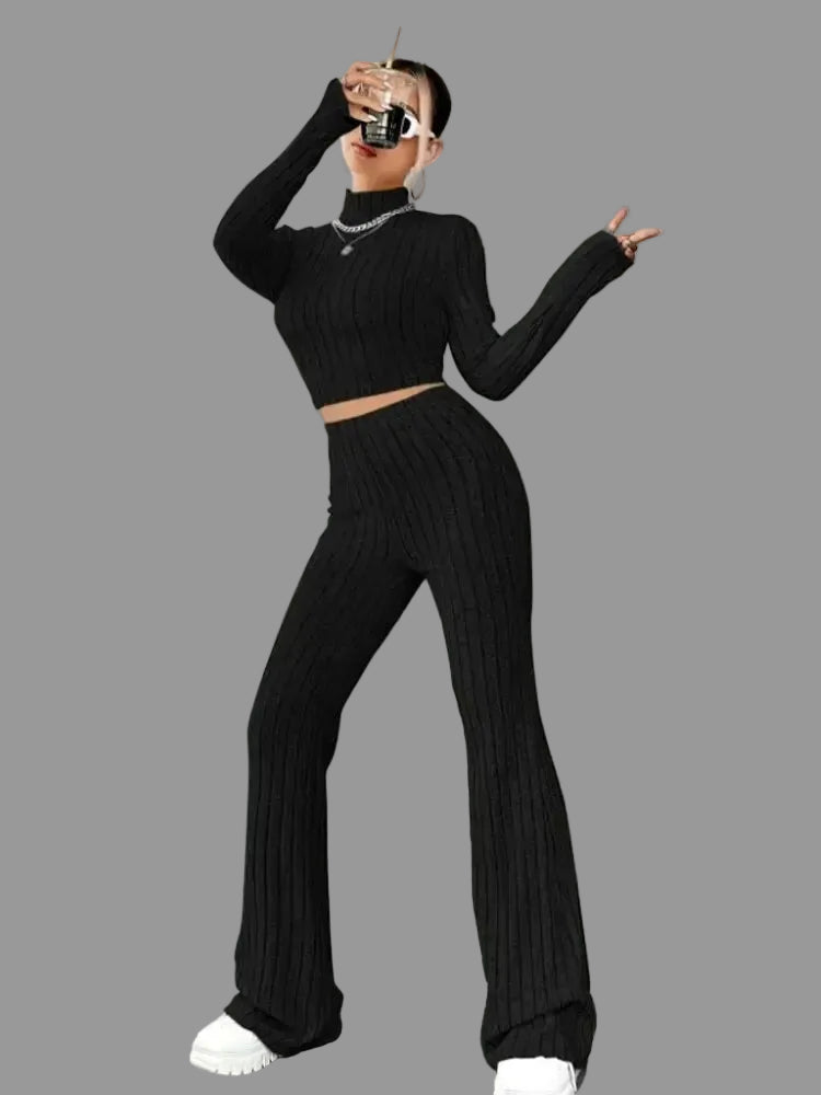 Knit Slim Two-Piece Set