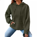 Women's Waffle Knit Hoodie | Lightweight Loose Fit Pullover Sweatshirt