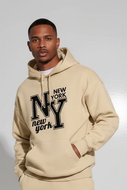 Heavy Fleece Letter Hoodie
