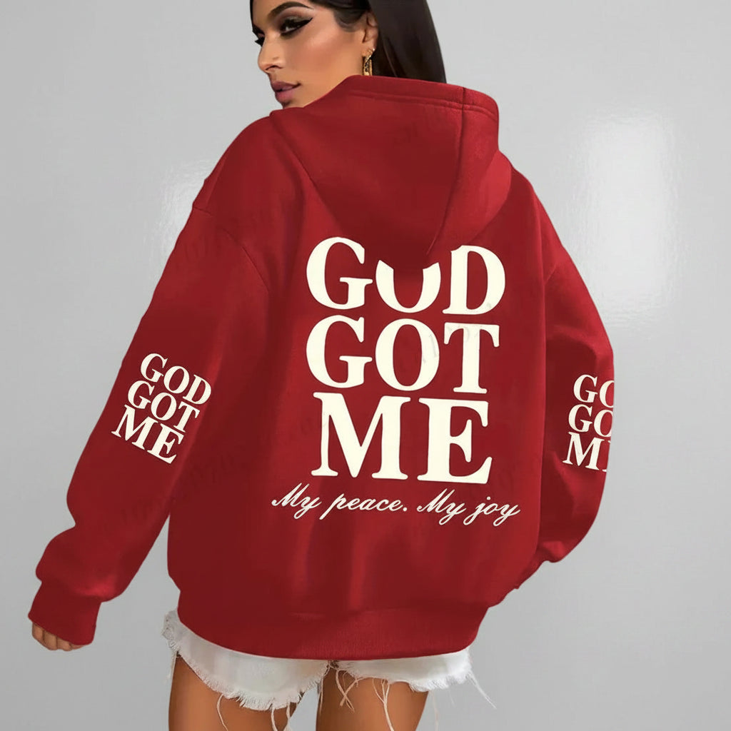 Women's 'God Got Me' Oversized Fleece Hoodie