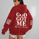 Women's 'God Got Me' Oversized Fleece Hoodie