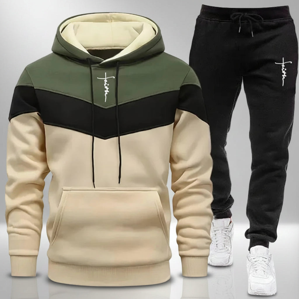 Men's Tricolor Tracksuit Set