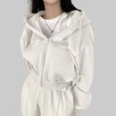 Zip Crop Hoodie – Minimal Y2K Streetwear