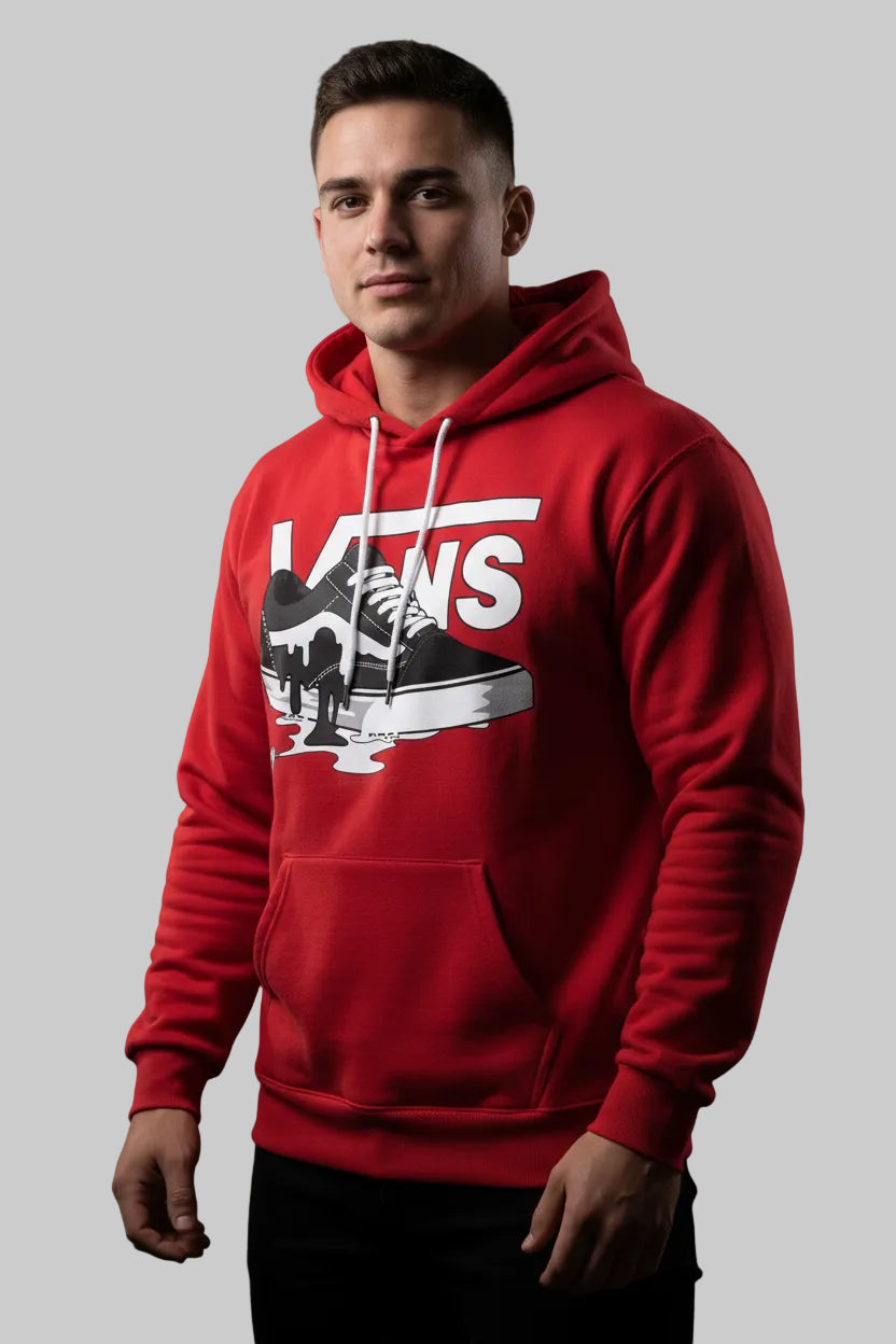 Men's Harajuku Print Fleece Hoodie | Hip Hop Loose Fit Pullover Sweatshirt