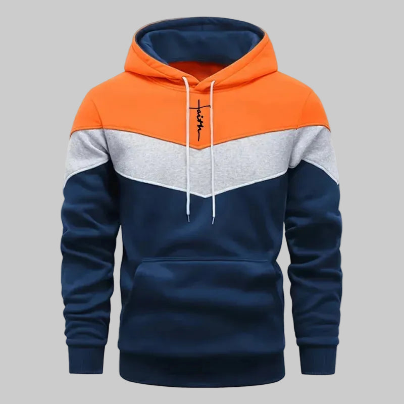 Men’s Tricolor Casual Tracksuit Set – Autumn/Winter Hoodie & Elastic Waist Sweatpants | Comfortable Daily Sportswear