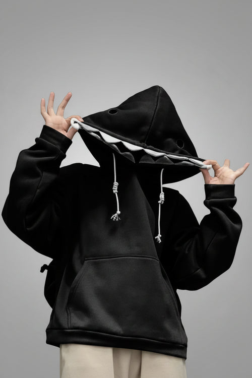 Shark Cartoon Pullover Hoodie