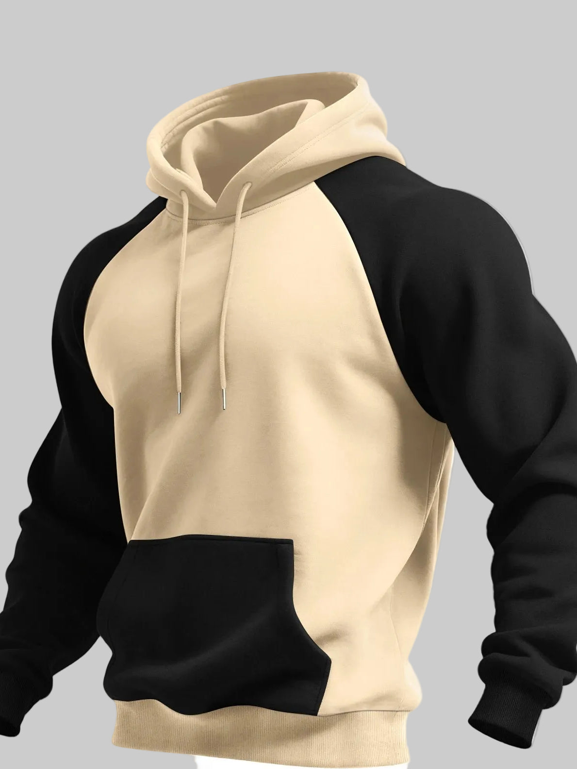 New Autumn Ainter Outdoor Sports Style Raglan Contrast Color Hooded Sweatshirt Fashionable Trendy Versatile Men's Tops