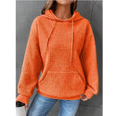 Women's Waffle Knit Hoodie | Lightweight Loose Fit Pullover Sweatshirt