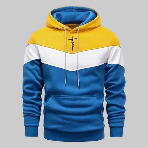 Men’s Tricolor Casual Tracksuit Set – Autumn/Winter Hoodie & Elastic Waist Sweatpants | Comfortable Daily Sportswear