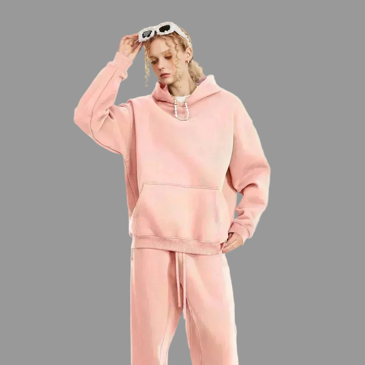 UrbanTrendz Retro Print Hooded Sweatshirt