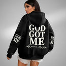 Women's 'God Got Me' Oversized Fleece Hoodie
