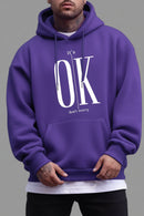 Fleece Text Print Hoodie