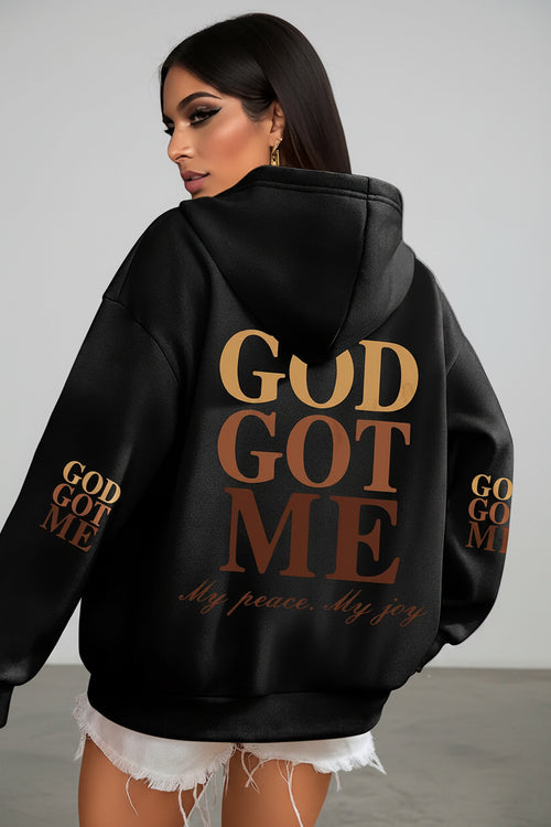 Women's 'God Got Me' Oversized Fleece Hoodie